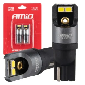 ΛΑΜΠΑΚΙΑ T10 W5W 12/24V 6.000K 4xSMD LED CAN-BUS ΛΕΥΚΟ 2016 PRO SERIES AMIO - 2 Τεμ. 03577