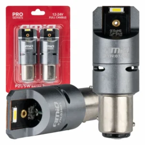 P21/5W BAY15s 12/24V 6.000K 2xSMD LED(ΜΕ ΑΝΕΜΙΣΤΗΡΑΚΙ) FULL CAN-BUS ΛΕΥΚΟ PRO SERIES  AMIO - 2 Τεμ. 03605