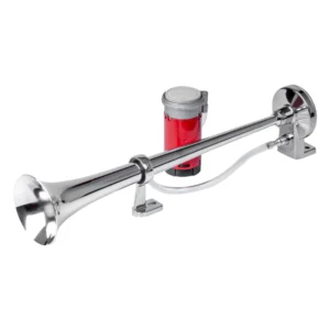 ΚΟΡΝΑ ΠΝΕΥΜΑΤΙΚΗ ΜΟΝΗ 12V (ΜΗΚΟΣ:45 cm ΔΙΑΜΕΤΡΟΣ ΕΞΟΔΟΥ: 9cm) ΧΡΩΜΙΟΥ AMIO - 1 Τεμ. 03618