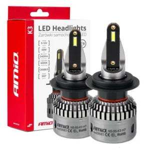 ΛΑΜΠΕΣ H7 9>16V 6.000K 5.400lm 60W K3 SERIES LED CAN-BUS(ΜΕ ΨΥΚΤΡΑ) AMIO - 2 Τεμ. 03683