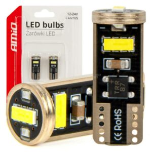 ΛΑΜΠΑΚΙΑ LED T10e W5W 12/24V 3x2055 SMD LED CAN-BUS ΛΕΥΚΟ AMIO - 2 ΤΕΜ. 03720