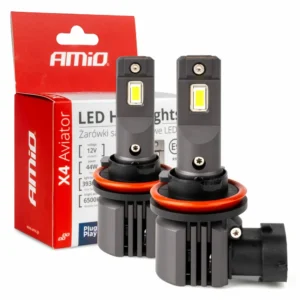 Amio - ΛΑΜΠΕΣ LED H8/H9/H11 12V 44W 6.500K 3.936lm X4 SERIES AVIATOR PLUG & PLAY - 2 ΤΕΜ. (03765/AM) 03765