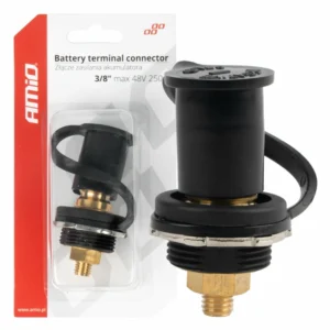 ΠΟΛΟΣ ΜΠΑΤΑΡΙΑΣ ΑΡΝΗΤΙΚΟΣ 3/8'' M10 max.48V 250A ΣΕ ΜΑΥΡΟ ΧΡΩΜΑ ΜΕ ΚΑΠΑΚΙ AMIO - 1 Τεμ. 03813