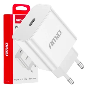ΦΟΡΤΙΣΤΗΣ ΚΙΝΗΤΟY ΟΙΚΙΑΚΗ ΠΡΙΖΑ 1ΘΥΡΑ USB-C 20W 5V/3AQC ΛΕΥΚΟΣ  ΑΜΙΟ - 1 ΤΕΜ. 03891