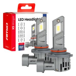 Amio - Λάμπες LED HB3 τύπου Series X5 Winger τάση λειτουργίας 12V απόδοσης 50W Can-bus για Επιβατικά Αυτοκίνητα - 2 τεμ. (03948/AM) 03948