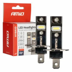 ΛΑΜΠΕΣ LED H3 12V 60W 6.000K 5.600lm +400% LED CAN-BUS HYBRID SERIES AMIO - 2 ΤΕΜ. 04113