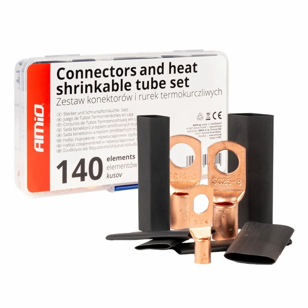 ΣΥΝΔΕΣΜΟΙ ΚΑΛΩΔΙΩΝ & ΘΕΡΜΟΣΥΣΤΕΛΛΟΜΕΝΟΙ ΣΩΛΗΝΕΣ ΣΕΤ ΔΙΑΦΟΡΑ ΜΕΓΕΘΗ AMIO - 140 τεμ. ΣΥΝΔΕΣΜΟΙ ΚΑΛΩΔΙΩΝ & ΘΕΡΜΟΣΥΣΤΕΛΛΟΜΕΝΟΙ ΣΩΛΗΝΕΣ ΣΕΤ ΔΙΑΦΟΡΑ ΜΕΓΕΘΗ AMIO - 140 τεμ. 04121 - Image 1