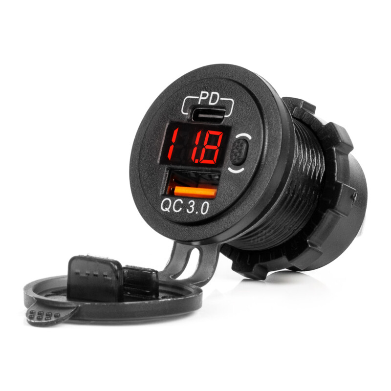 ΠΡΙΖΑ ΜΕ 2 ΘΥΡΕΣ USB ΚΑΙ ΨΗΦΙΑΚΟ ΒΟΛΤΟΜΕΤΡΟ ΜΕ ΔΙΑΚΟΠΤΗ+ΚΑΠΑΚΙ 12/24V QUICKCHARGE3.0 ΑΔΙΑΒΡΟΧΗ ΜΑΥΡΗ ΑΜΙΟ - 1 τεμ. ΠΡΙΖΑ ΜΕ 2 ΘΥΡΕΣ USB ΚΑΙ ΨΗΦΙΑΚΟ ΒΟΛΤΟΜΕΤΡΟ ΜΕ ΔΙΑΚΟΠΤΗ+ΚΑΠΑΚΙ 12/24V QUICKCHARGE3.0 ΑΔΙΑΒΡΟΧΗ ΜΑΥΡΗ ΑΜΙΟ - 1 τεμ. 04222 - Image 1