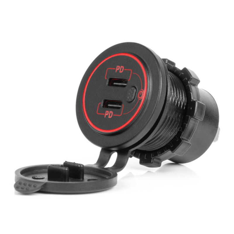 ΠΡΙΖΑ ΜΕ 2 ΘΥΡΕΣ USB-C ΜΕ ΔΙΑΚΟΠΤΗ ΚΑΙ ΚΑΠΑΚΙ 12/24V ΑΔΙΑΒΡΟΧΗ ΜΕ ΚΟΚΚΙΝΟ LED ΦΩΣ ΜΑΥΡΗ AMIO - 1 Τεμ. ΠΡΙΖΑ ΜΕ 2 ΘΥΡΕΣ USB-C ΜΕ ΔΙΑΚΟΠΤΗ ΚΑΙ ΚΑΠΑΚΙ 12/24V ΑΔΙΑΒΡΟΧΗ ΜΕ ΚΟΚΚΙΝΟ LED ΦΩΣ ΜΑΥΡΗ AMIO - 1 Τεμ. 04224 - Image 1