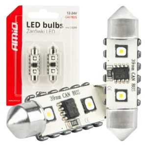 ΛΑΜΠΑΚΙΑ ΠΛΑΦΟΝΙΕΡΑΣ 39mm 12/24V C5W 5500K 12xSMD 3838 CAN-BUS FESTOON (ΛΕΥΚΟ) ΑΜΙΟ - 2 ΤΕΜ. 04249