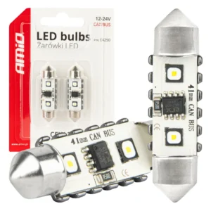 ΛΑΜΠΑΚΙΑ ΠΛΑΦΟΝΙΕΡΑΣ 41mm 12/24V C5W 5500K 12xSMD 3838 CAN-BUS FESTOON (ΛΕΥΚΟ) ΑΜΙΟ - 2 ΤΕΜ. 04250
