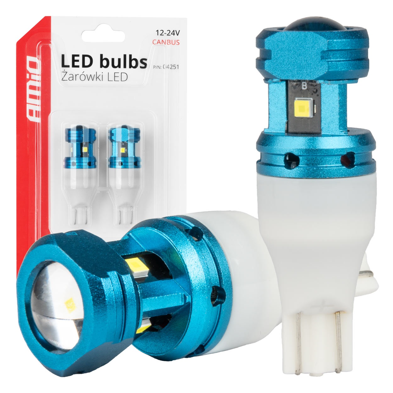 Amio - Λάμπες LED CANBUS T15 (W16W) 4SMD 1860XS Λευκή 6000K 12V/24V για Φώτα Όπισθεν Amio - Λάμπες LED CANBUS T15 (W16W) 4SMD 1860XS Λευκή 6000K 12V/24V για Φώτα Όπισθεν, Πινακίδας & Χώρου Αποσκευών - 2τεμ. (04251/AM) 04251 - Image 1