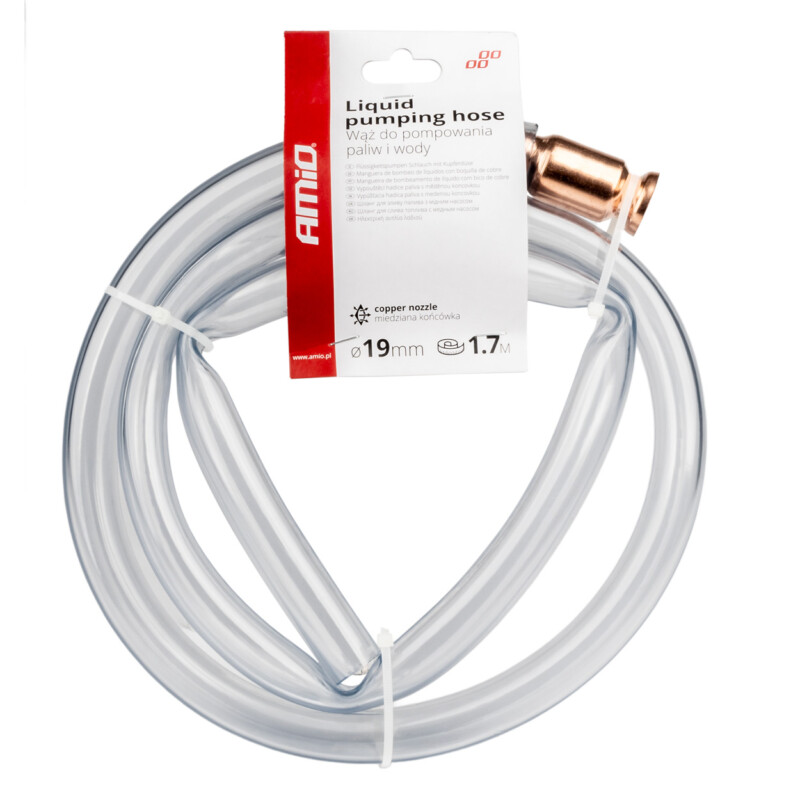 ΛΑΣΤΙΧΟ ΑΝΑΡΡΟΦΗΣΗΣ ΚΑΥΣΙΜΟΥ & ΥΓΡΩΝ ΑΣΦΑΛΕΙΑΣ (ΚΛΕΦΤΗΣ ΒΕΝΖΙΝΗΣ) ΜΕ ΣΤΟΜΙΟ ΧΑΛΚΟΥ 1,7m Φ19mm AMIO - 1 Τεμ. 04280