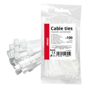 ΔΕΜΑΤΙΚΑ/ΔΕΤΙΚΑ ΚΑΛΩΔΙΩΝ TIE WRAP (ΤΑΙΡΑΠ) 2.5 x 100mm (ΛΕΥΚΟ)  ΑΜΙΟ - 100 ΤΕΜ. 04305