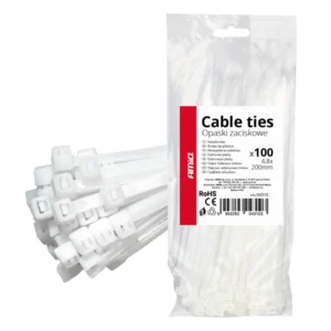 ΔΕΜΑΤΙΚΑ/ΔΕΤΙΚΑ ΚΑΛΩΔΙΩΝ TIE WRAP (ΤΑΙΡΑΠ) 4.8 x 200mm (ΛΕΥΚΟ)  ΑΜΙΟ - 100 ΤΕΜ. 04310