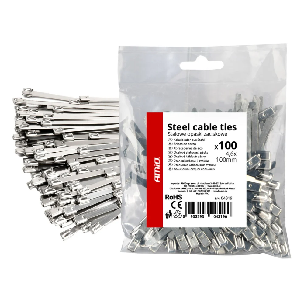 ΔΕΜΑΤΙΚΑ/ΔΕΤΙΚΑ ΚΑΛΩΔΙΩΝ TIE WRAP (ΤΑΙΡΑΠ) ΜΕΤΑΛΛΙΚΑ 4 ΔΕΜΑΤΙΚΑ/ΔΕΤΙΚΑ ΚΑΛΩΔΙΩΝ TIE WRAP (ΤΑΙΡΑΠ) ΜΕΤΑΛΛΙΚΑ 4,6 x 100mm ΑΜΙΟ - 100 ΤΕΜ. 04319 - Image 1