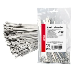 ΔΕΜΑΤΙΚΑ/ΔΕΤΙΚΑ ΚΑΛΩΔΙΩΝ TIE WRAP (ΤΑΙΡΑΠ) ΜΕΤΑΛΛΙΚΑ 4,6 x 150mm ΑΜΙΟ - 100 ΤΕΜ. 04320