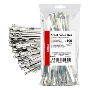 ΔΕΜΑΤΙΚΑ/ΔΕΤΙΚΑ ΚΑΛΩΔΙΩΝ TIE WRAP (ΤΑΙΡΑΠ) ΜΕΤΑΛΛΙΚΑ 4,6 x 200mm ΑΜΙΟ - 100 ΤΕΜ. 04321