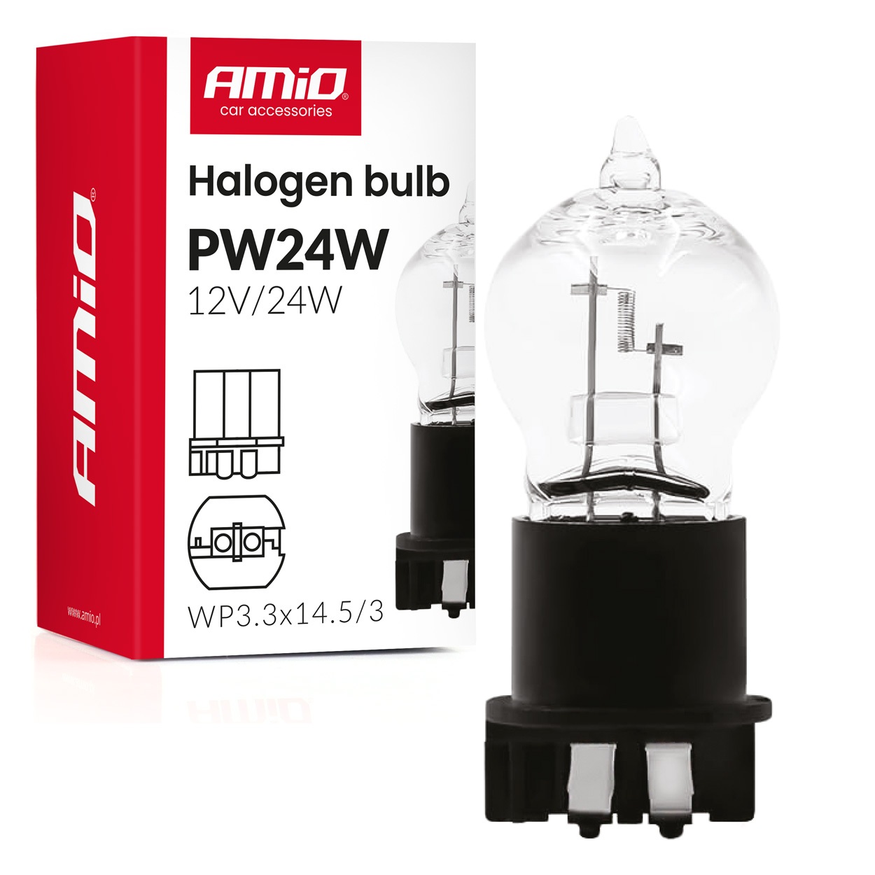 Amio - Λάμπα Αλογόνου PW24W 12V 24W Βάση WP3.3x14.5-3 για Φώτα Ημέρας (DRL) & Θέσης - 1 τεμ.(04409/AM) Amio - Λάμπα Αλογόνου PW24W 12V 24W Βάση WP3.3x14.5-3 για Φώτα Ημέρας (DRL) & Θέσης - 1 τεμ.(04409/AM) 04409 - Image 1
