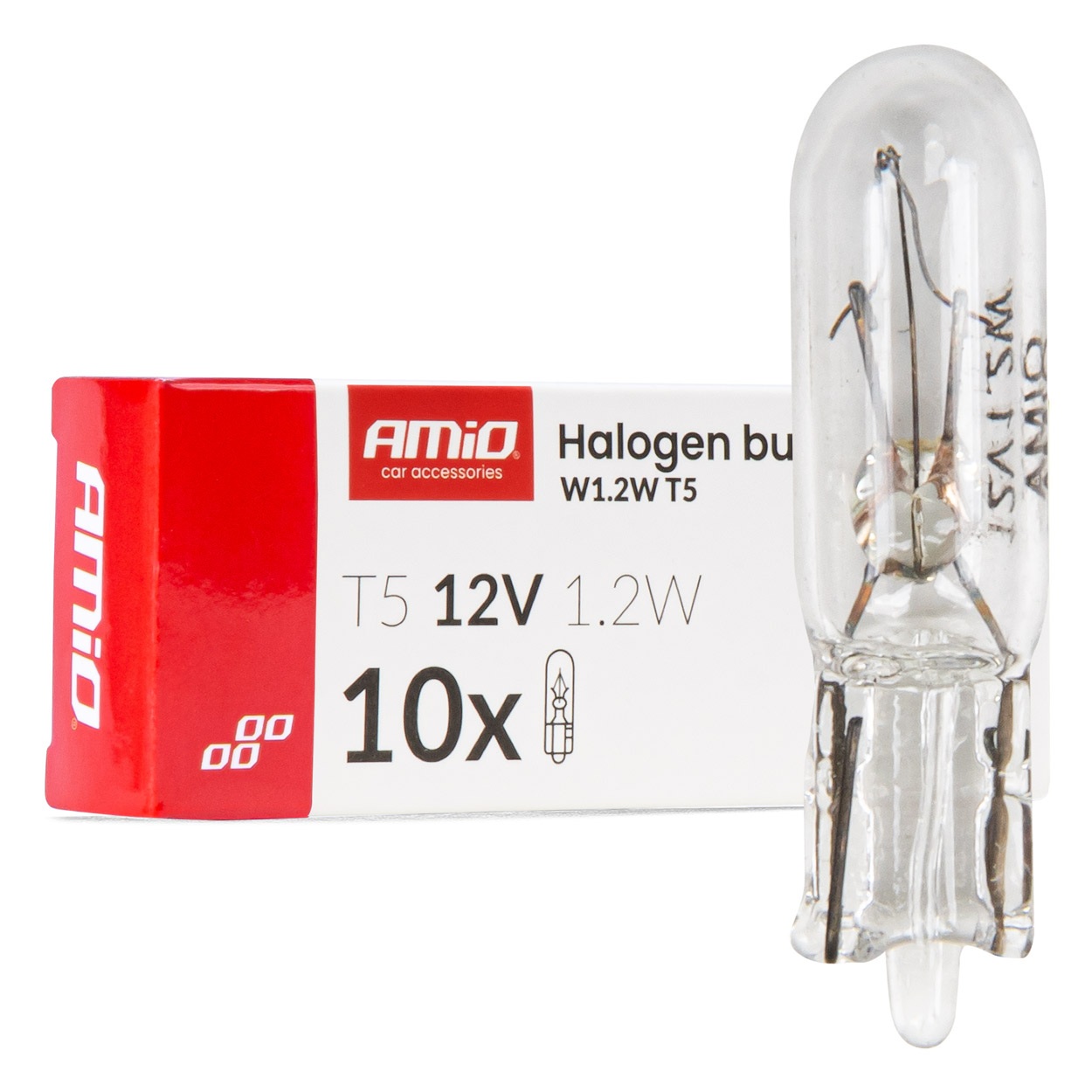 Amio - Λάμπες Αλογόνου T5 12V 1.2W Βάση W2x4.6d Λευκές για Φωτισμό Καντράν & Διακοπτών - 10 τεμ. (04412/AM) Amio - Λάμπες Αλογόνου T5 12V 1.2W Βάση W2x4.6d Λευκές για Φωτισμό Καντράν & Διακοπτών - 10 τεμ. (04412/AM) 04412 - Image 1