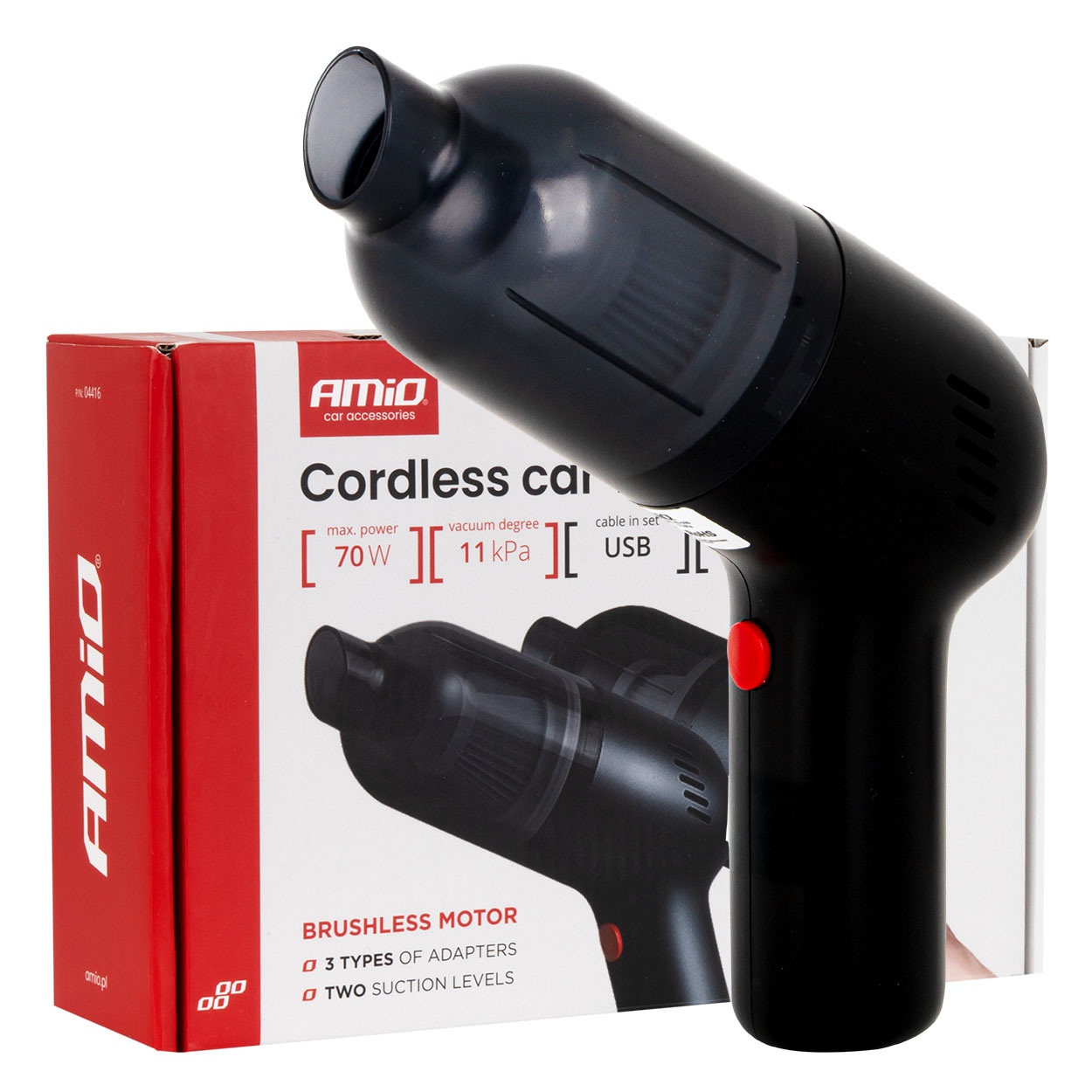 Amio - Ασύρματη Ηλεκτρική Σκούπα Αυτοκινήτου VC-08 70W 11 kPa BLDC με Φίλτρο HEPA – USB-C - 1 Τεμ. (04416/AM) Amio - Ασύρματη Ηλεκτρική Σκούπα Αυτοκινήτου VC-08 70W 11 kPa BLDC με Φίλτρο HEPA – USB-C - 1 Τεμ. (04416/AM) 04416 - Image 1