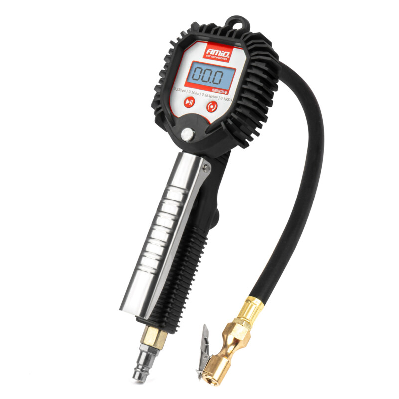 ΠΙΣΤΟΛΙ ΑΕΡΑ ΜΕ ΜΑΝΟΜΕΤΡΟ ΨΗΦΙΑΚΟ 16BAR ΜΕ ΣΠΕΙΡΩΜΑ ΣΥΝΔΕΣΗΣ ΓΙΑ ΒΑΛΒΙΔΕΣ 1/4'' AMIO - 1 Τεμ. 04483