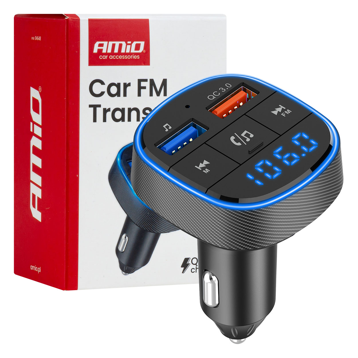 Amio - FM Transmitter Αναπτήρα τύπου FMT01 τάση λειτουργίας για Επιβατικά Αυτοκίνητα και Φορτηγά με 2xUSB Type-A για Επιβατικά Αυτοκίνητα και Φορτηγά - 1 τεμ. (04648/AM) Amio - FM Transmitter Αναπτήρα τύπου FMT01 τάση λειτουργίας για Επιβατικά Αυτοκίνητα και Φορτηγά με 2xUSB Type-A για Επιβατικά Αυτοκίνητα και Φορτηγά - 1 τεμ. (04648/AM) 4648 - Image 1