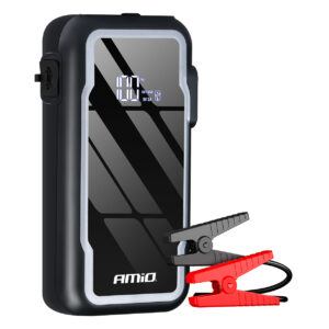 Amio - Φορητός Εκκινητής Μπαταρίας 3 σε 1 τύπου Jump Starter με Φως LED και Powerbank τάση λειτουργίας 12V απόδοσης 12Ah 800-1600A για Επιβατικά Αυτοκίνητα - 1 τεμ. (04678/AM) 04678