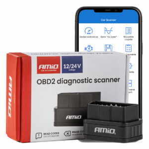 Amio - Διαγνωστικό Αυτοκινήτου OBD 2 τύπου ELM327 Bluetooth PIC25K80 τάση λειτουργίας 12V με ασύρματη σύνδεση για Επιβατικά Αυτοκίνητα - 1 τεμ. (04731/AM) 4731