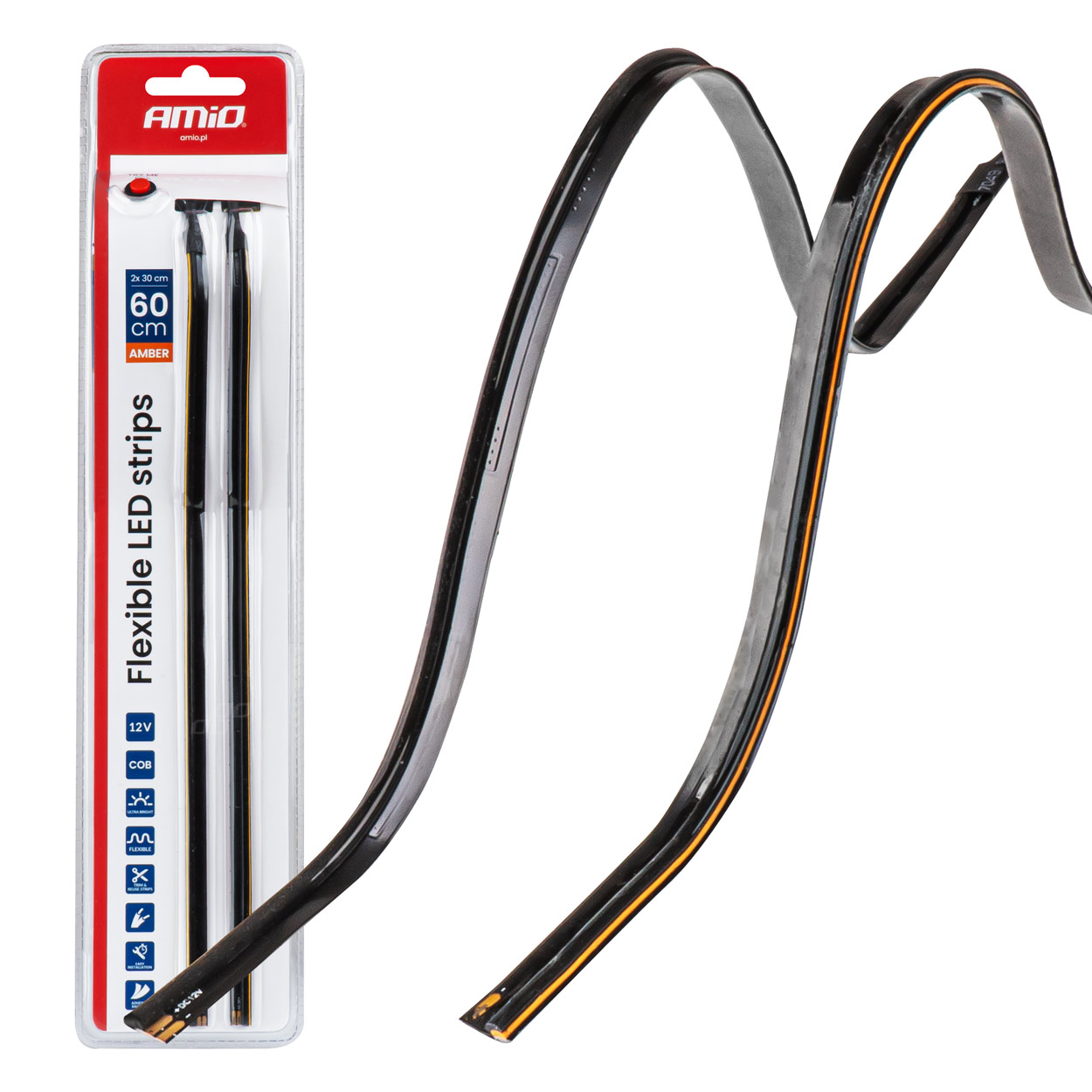 Amio – Ταινία LED COB 12V Πορτοκαλί 2x30cm Flexible Πλαϊνού Φωτισμού για Σήμανση & Εντυπωσιακό Φως – Σετ 2 Τεμ. (04574/AM) Amio – Ταινία LED COB 12V Πορτοκαλί 2x30cm Flexible Πλαϊνού Φωτισμού για Σήμανση & Εντυπωσιακό Φως – Σετ 2 Τεμ. (04574/AM) 04574 - Image 1