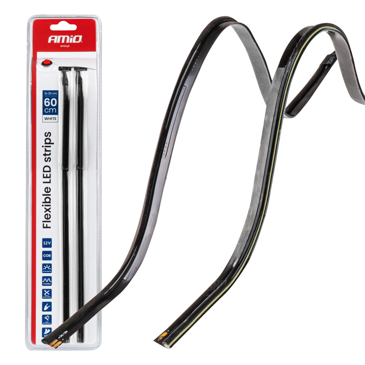 Amio – Ταινία LED COB 12V Λευκή 2x30cm Flexible Πλαϊνού Φωτισμού για Σήμανση & Καθαρό Φως – Σετ 2 Τεμ. (04575/AM) Amio – Ταινία LED COB 12V Λευκή 2x30cm Flexible Πλαϊνού Φωτισμού για Σήμανση & Καθαρό Φως – Σετ 2 Τεμ. (04575/AM) 04575 - Image 1