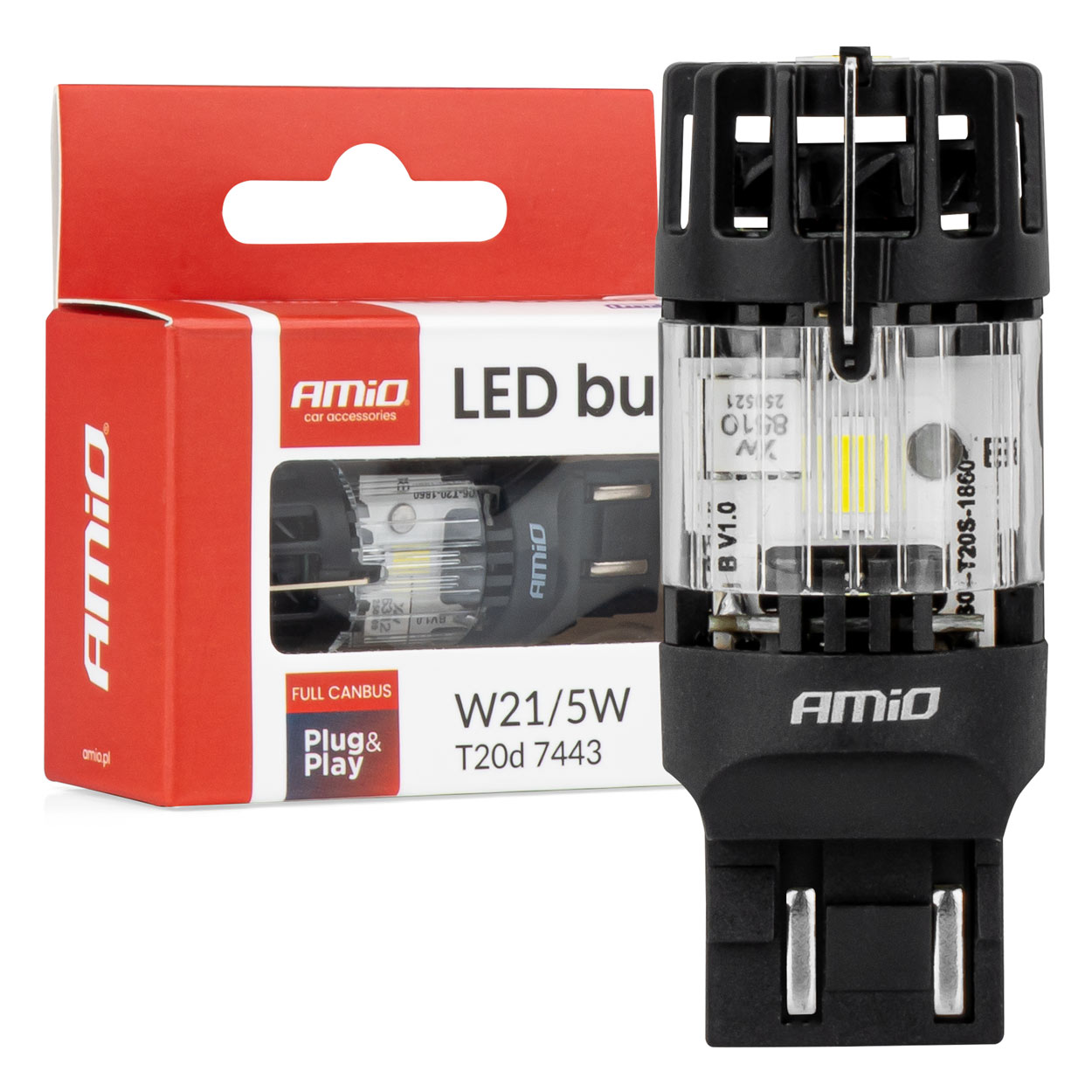 Amio – LED CSP T20D W21/5W 7443 Καρφωτό 12V 66W 4800lm 6500K Full CANBUS για Στοπ & Θέσης Ισχυρό Φως – 1 Τεμ. (04687/AM) Amio – LED CSP T20D W21/5W 7443 Καρφωτό 12V 66W 4800lm 6500K Full CANBUS για Στοπ & Θέσης Ισχυρό Φως – 1 Τεμ. (04687/AM) 04687 - Image 1