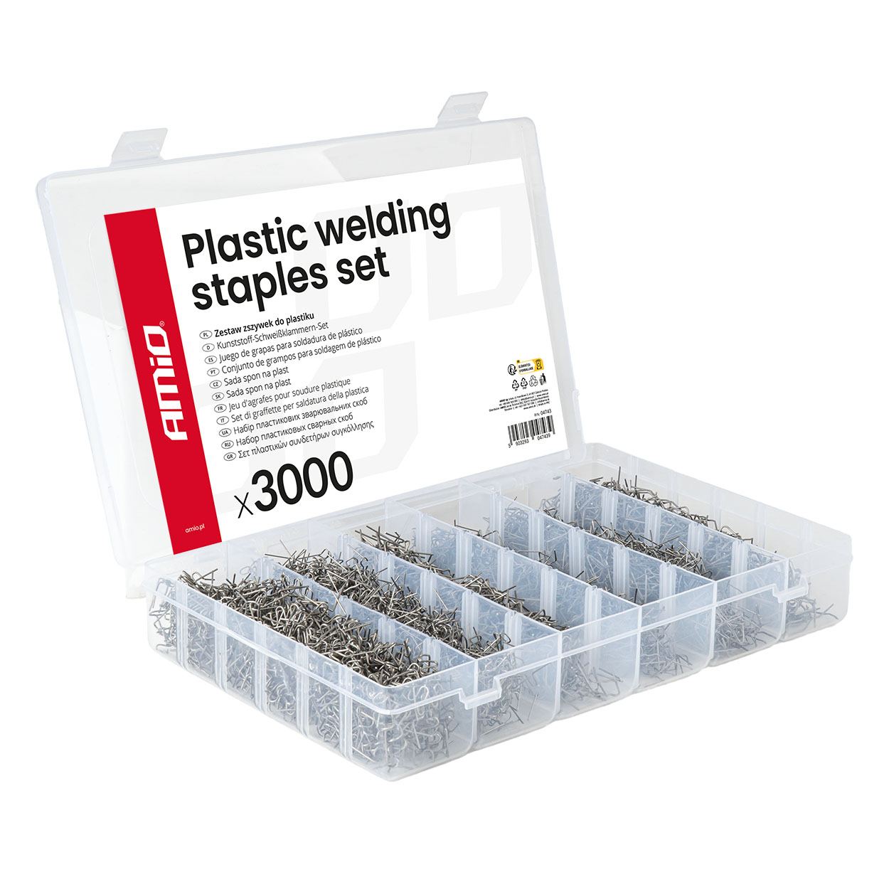 Amio – Συνδετήρες Μεταλλικοί Επισκευής Πλαστικών 3000 Τεμ. για Σταθερή Συγκόλληση & Ανθεκτική Επισκευή – 1 Σετ (04743/AM) Amio – Συνδετήρες Μεταλλικοί Επισκευής Πλαστικών 3000 Τεμ. για Σταθερή Συγκόλληση & Ανθεκτική Επισκευή – 1 Σετ (04743/AM) 04743 - Image 1