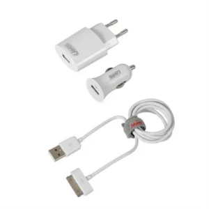 Καλώδιο Φορτισης / Συγχρονισμού USB για Apple 100cm 30pin με αντάπτορα USB αναπτήρα 12V/24V και αντάπτορα 220V 38945