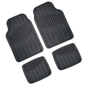 Πατάκια  KYOTO UNIVERSAL Λάστιχο 4τεμ 67x46cm + 40x33cm Μαύρα 26513