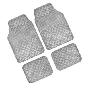 Πατάκια Universal Λάστιχο Χρώμιο - Carbon 4τμχ 65x44cm + 40x33cm 26199