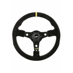 ΤΙΜΟΝΙ RACING CORSA 350mm ΤΡΙΑΚΤΙΝΟ ΣΟΥΕΤ ΜΑΥΡΟ LUISI 41052/11