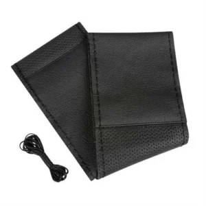 Lampa Κάλυμμα Τιμονιού Αυτοκινήτου Sport Leather Top Grip Δετό 37-39εκ. Λείο & Διάτρητο Γνήσιο Δέρμα Μαύρο με Μαύρη Ραφή 1-τεμ. (L3299.8) 32998
