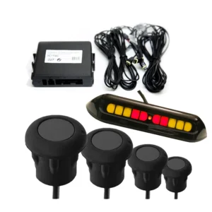 ΣΥΣΤΗΜΑ ΠΑΡΚΑΡΙΣΜΑΤΟΣ 12V ΜΕ 4 ΑΙΣΘΗΤΗΡΕΣ ΓΙΑ ΜΕΤΑΛΛΙΚΟΥΣ ΠΡΟΦΥΛΑΚΤΗΡΕΣ ΕΜΠΡΟΣ ΣΕ ΜΑΥΡΟ ΧΡΩΜΑ ΜΕ ΟΘΟΝΗ & BUZZER DGA - 1 σετ. 3E1946