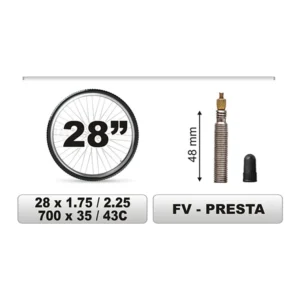 ΣΑΜΠΡΕΛΑ ΠΟΔΗΛΑΤΟΥ 28x1.75/2,25 ΜΕΓΑΛΗ ΒΑΛΒΙΔΑ 48mm CAR COMMERCE - 1 ΤΕΜ. 68383