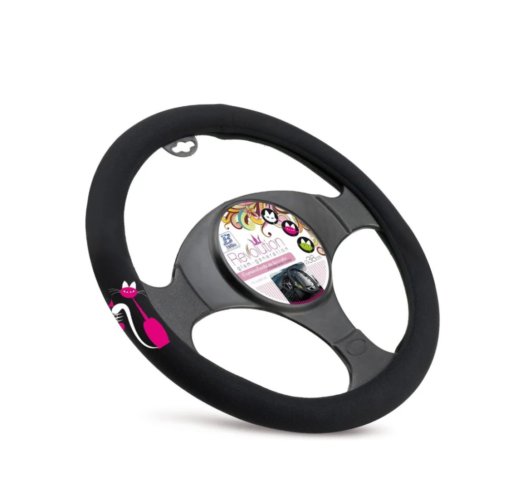 ΚΑΛΥΜΜΑ ΤΙΜΟΝΙΟΥ ΜΑΥΡΟ ΜΕ ΡΟΖ ΓΑΤΑ 38cm BOTTARI - 1 TEM. ΚΑΛΥΜΜΑ ΤΙΜΟΝΙΟΥ ΜΑΥΡΟ ΜΕ ΡΟΖ ΓΑΤΑ 38cm BOTTARI - 1 TEM. 29217 - Image 1