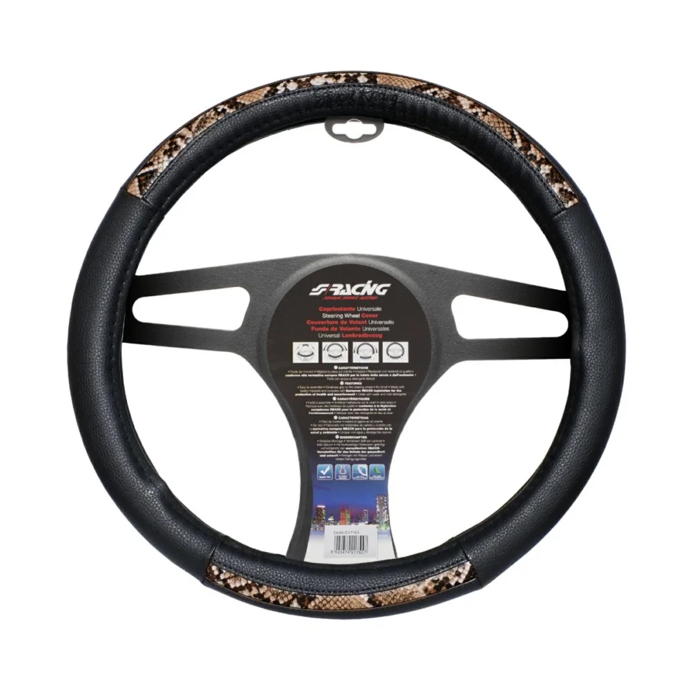 ΚΑΛΥΜΜΑ ΤΙΜΟΝΙΟΥ SNAKE ΟΙΚΟΛΟΓΙΚΟ ΔΕΡΜΑ ΜΑΥΡΟ (M) 37-39cm SIMONI RACING - 1 TEM ΚΑΛΥΜΜΑ ΤΙΜΟΝΙΟΥ SNAKE ΟΙΚΟΛΟΓΙΚΟ ΔΕΡΜΑ ΜΑΥΡΟ (M) 37-39cm SIMONI RACING - 1 TEM CVT/63 - Image 1