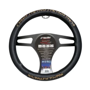 ΚΑΛΥΜΜΑ ΤΙΜΟΝΙΟΥ LEOPARD ΟΙΚΟΛΟΓΙΚΟ ΔΕΡΜΑ ΜΑΥΡΟ (M) 37-39cm SIMONI RACING - 1 TE CVT/64