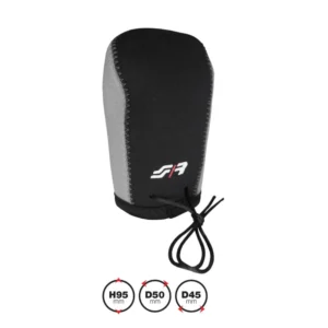 ΚΑΛΥΜΜΑ ΓΙΑ ΠΟΜΟΛΟ ΤΑΧΥΤΗΤΩΝ GEAR KNOB COVER ΜΑΥΡΟ/ΓΚΡΙ ΜΙΚΡΟΦΙΜΠΡΑ 95x45mm SIMONI RACING - 1 TEM. GKCG