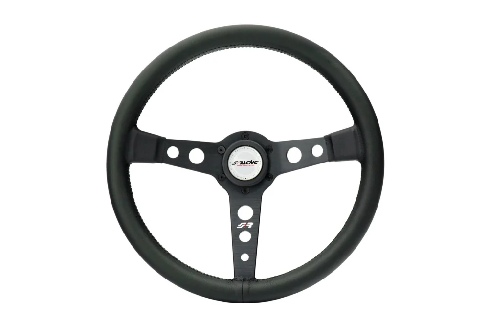 ΤΙΜΟΝΙ GRINTA ΜΑΥΡΟ ΟΙΚΟΛΟΓΙΚΟ ΔΕΡΜΑ ΤΡΙΑΚΤΙΝΟ ΔΙΑΜΕΤΡΟΣ 350mm ΠΑΧΟΣ 102mm SIMONI RACING - 1 TEM. ΤΙΜΟΝΙ GRINTA ΜΑΥΡΟ ΟΙΚΟΛΟΓΙΚΟ ΔΕΡΜΑ ΤΡΙΑΚΤΙΝΟ ΔΙΑΜΕΤΡΟΣ 350mm ΠΑΧΟΣ 102mm SIMONI RACING - 1 TEM. GRINTA - Image 1