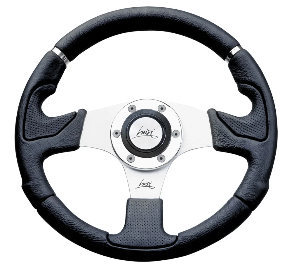 ΤΙΜΟΝΙ KOBRA EVO 320mm ΜΑΥΡΟ/ΑΣΗΜΙ ΚΕΝΤΡΟ LUISI ΤΙΜΟΝΙ KOBRA EVO 320mm ΜΑΥΡΟ/ΑΣΗΜΙ ΚΕΝΤΡΟ LUISI - Image 1