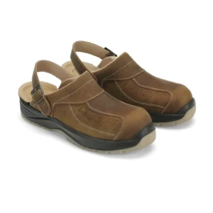 Πιστοποιημένα Παπούτσια Ασφαλείας Εργασίας σε στυλ Σαμπό Premium Tucson από την Euroroutier σε μέγεθος EU43/UK9 σε Καφέ Χρώμα και Λουράκι Αστραγάλου ERPTBR43