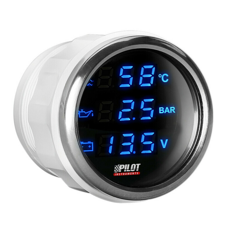 ΜΑΝΟΜΕΤΡΟ 3 ΣΕ 1 ΨΗΦΙΑΚΟ ΜΑΥΡΟ ΜΕ ΛΕΥΚΟ ΦΩΣ BLACK DIGITAL SERIES 9-32V 52mm ΜΑΝΟΜΕΤΡΟ 3 ΣΕ 1 ΨΗΦΙΑΚΟ ΜΑΥΡΟ ΜΕ ΛΕΥΚΟ ΦΩΣ BLACK DIGITAL SERIES 9-32V 52mm 10141 - Image 1