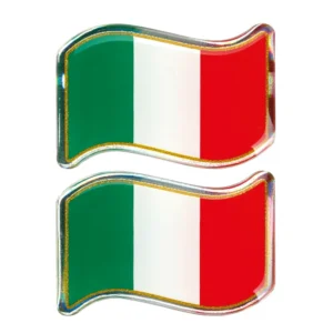 ΑΥΤΟΚΟΛΛΗΤΟ ΣΗΜΑ 3D ΣΗΜΑΙΑ ΙΤΑΛΙΑΣ ΚΥΜΑΤΙΣΤΗ 40x27mm LAMPA -  2 Τεμ. 15006