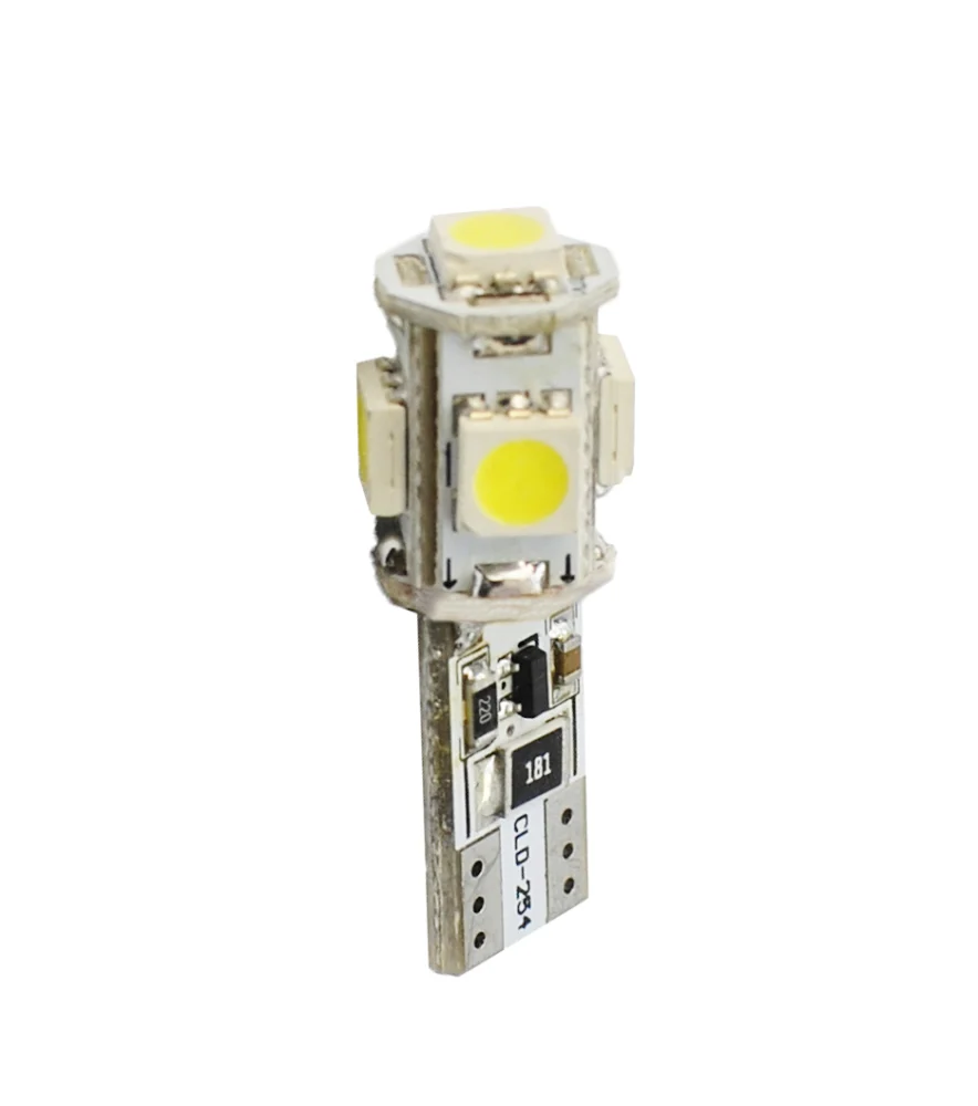 T10 W5W 12V W2 T10 W5W 12V W2,1x9,5d LED 5xSMD5050 ΛΕΥΚΟ (ΚΑΡΦΩΤΟ CAN-BUS) 1ΤΕΜ. M-TECH L321W - Image 1